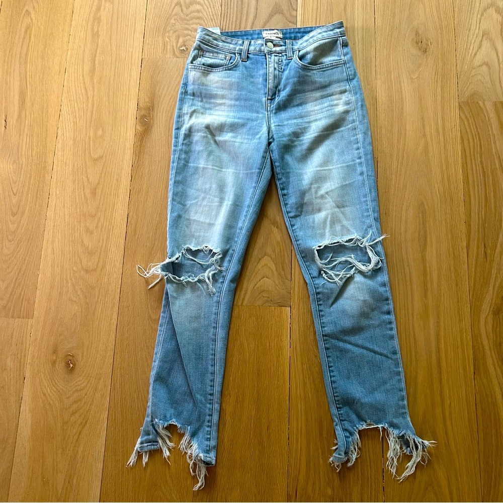 L’Agence Distressed Light Blue Women's Frayed Ankle Jeans size 26